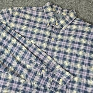 IZOD Saltwater Mens Classic Fit Plaid Long Sleeve Button Down Shirt M